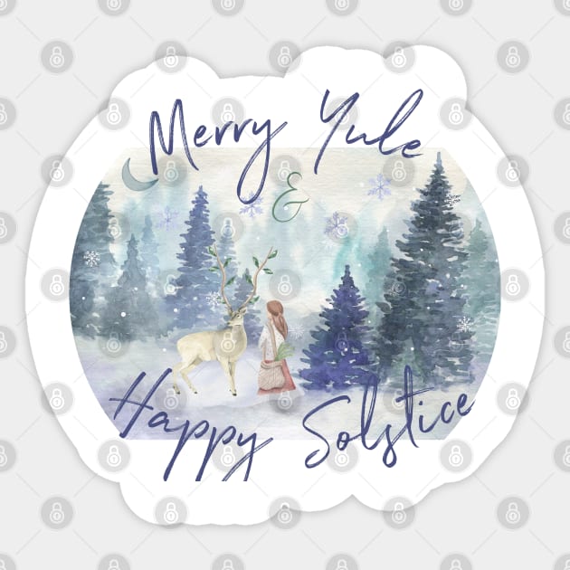 Merry Yule and Happy Solstice Sticker by Dizzy Lizzy Dreamin